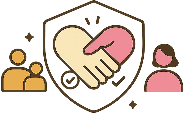 Icon symbolizing trust and safety for nannies